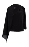 Emilia Wickstead Rosie Silk Capelet Top In Black