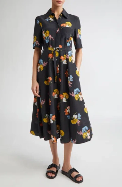 Emilia Wickstead Rubie Belted Cotton Poplin Shirtdress In Black