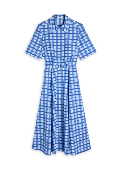 Emilia Wickstead Rubie Checked Cotton Midi Shirt Dress