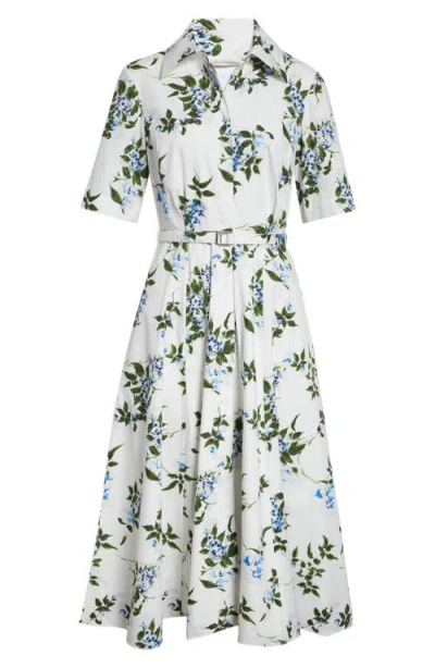 Emilia Wickstead Rubie Floral Cotton Midi Shirtdress In White