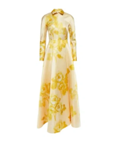 Emilia Wickstead Rue Floral Gown In Yellow