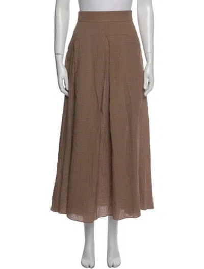 Pre-owned Emilia Wickstead Ruffle Embellishment Midi Length Skirt In Neutral