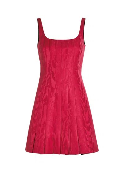 Emilia Wickstead Sascha Moiré Mini Dress In Red