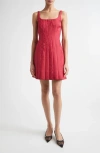 Emilia Wickstead Sascha Moiré Minidress In Red