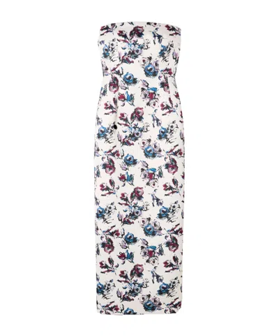 Emilia Wickstead Laelia Floral Strapless Gown In White