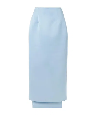 Emilia Wickstead Harleigh Convertible Duchesse-satin Midi Skirt In Blue