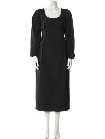 Pre-owned Emilia Wickstead Scoop Neck Long Dress In Black