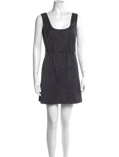 Pre-owned Emilia Wickstead Scoop Neck Mini Dress In Gray