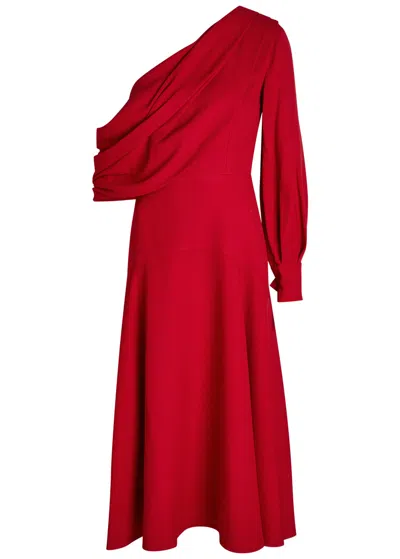 Emilia Wickstead Sehima Draped Crepe Gown In Red