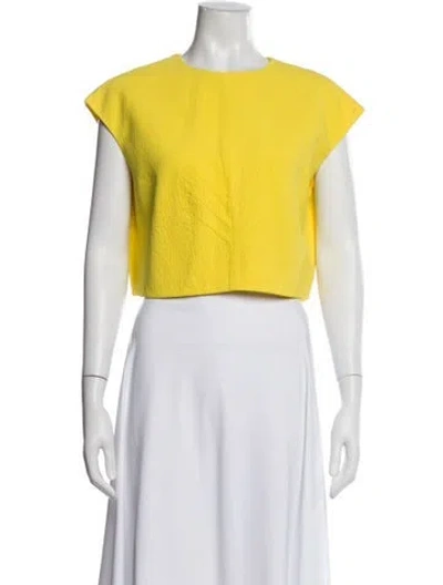 Pre-owned Emilia Wickstead Silk Bolero In Yellow