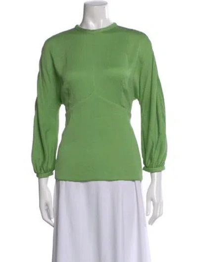 Pre-owned Emilia Wickstead Silk Crew Neck Top In Green