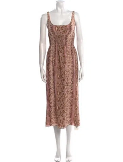 Pre-owned Emilia Wickstead Silk Long Dress In Pink