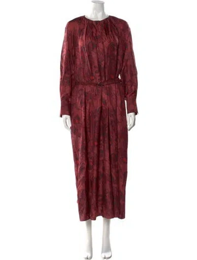 Pre-owned Emilia Wickstead Silk Long Dress W/ Tags In Red
