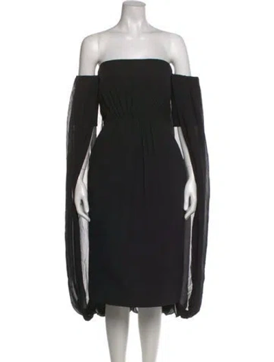 Pre-owned Emilia Wickstead Silk Midi Length Dress In Black