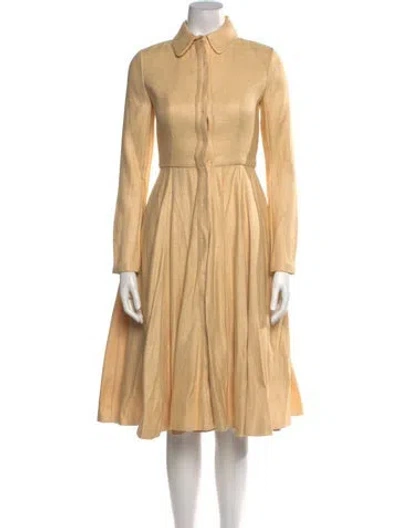 Pre-owned Emilia Wickstead Silk Midi Length Dress In Yellow