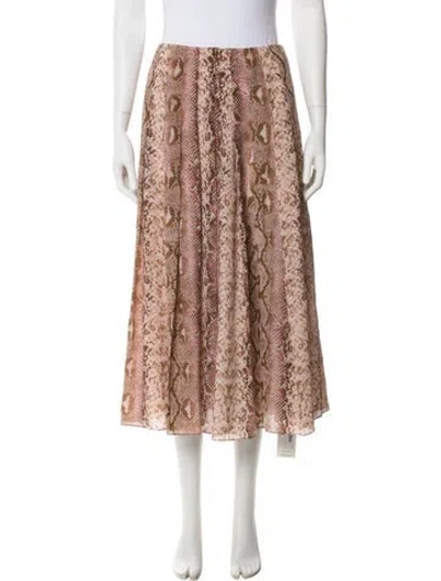 Pre-owned Emilia Wickstead Silk Midi Length Skirt In Pink