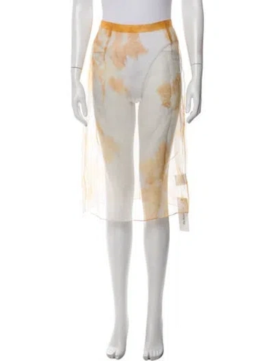 Pre-owned Emilia Wickstead Silk Midi Length Skirt W/ Tags In Multi