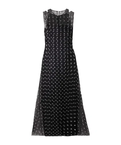 Emilia Wickstead Silk Organza And Faille Dress In Black