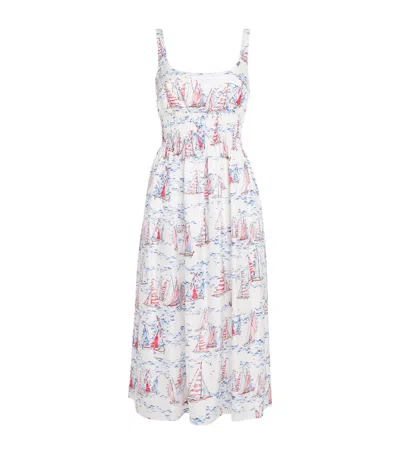 Emilia Wickstead Silk Printed Giovanna Midi Dress In Multi