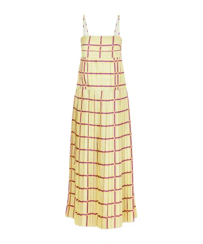 Emilia Wickstead Silk-twill Midi Dress In Yellow