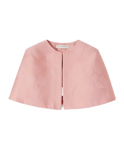 Emilia Wickstead Domie Cloqué Cape In Pink