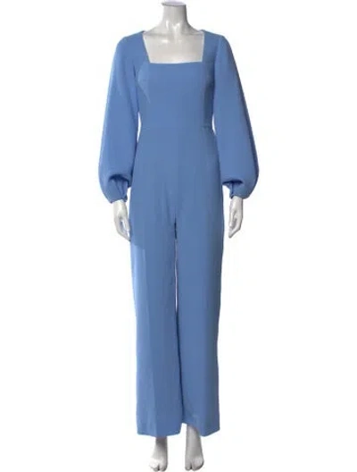Pre-owned Emilia Wickstead Square Neckline Jumpsuit In Blue