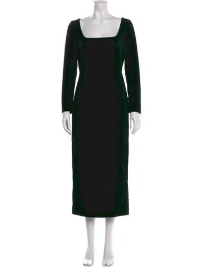 Pre-owned Emilia Wickstead Square Neckline Long Dress In Black