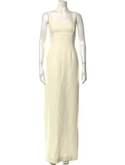 Pre-owned Emilia Wickstead Square Neckline Long Dress In Neutrals