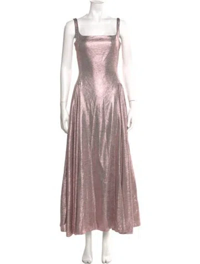 Pre-owned Emilia Wickstead Square Neckline Long Dress In Pink