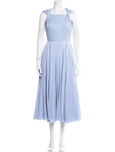 Pre-owned Emilia Wickstead Square Neckline Long Dress W/ Tags In Blue