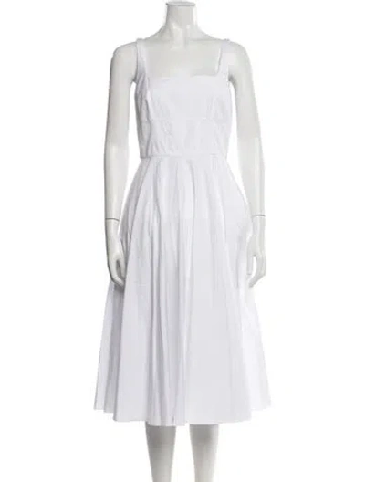 Pre-owned Emilia Wickstead Square Neckline Long Dress W/ Tags In White