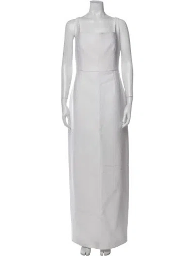 Pre-owned Emilia Wickstead Square Neckline Long Dress W/ Tags In White