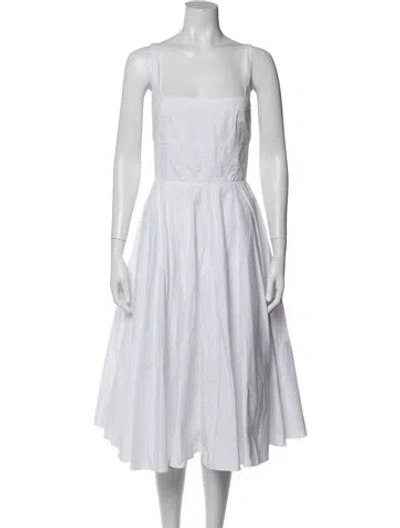 Pre-owned Emilia Wickstead Square Neckline Long Dress In White
