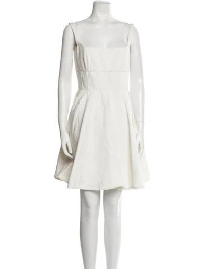 Pre-owned Emilia Wickstead Square Neckline Mini Dress In Neutral
