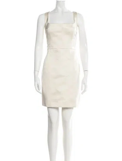Pre-owned Emilia Wickstead Square Neckline Mini Dress In Neutrals