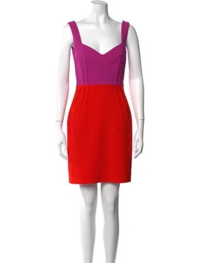 Pre-owned Emilia Wickstead Square Neckline Mini Dress In Orange