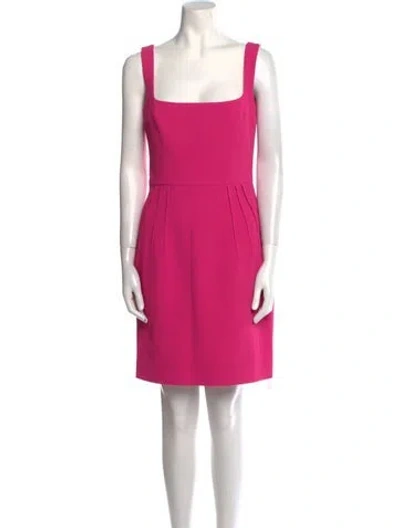 Pre-owned Emilia Wickstead Square Neckline Mini Dress In Pink