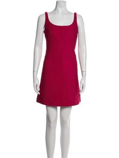 Pre-owned Emilia Wickstead Square Neckline Mini Dress In Red
