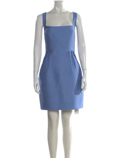 Pre-owned Emilia Wickstead Square Neckline Mini Dress W/ Tags In Blue