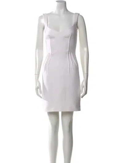 Pre-owned Emilia Wickstead Square Neckline Mini Dress W/ Tags In Neutral