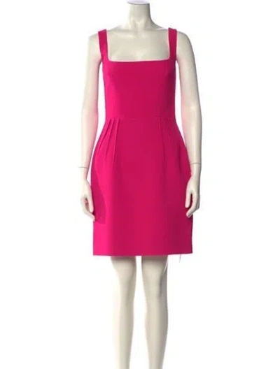 Pre-owned Emilia Wickstead Square Neckline Mini Dress W/ Tags In Pink