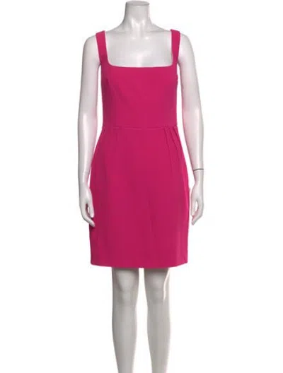 Pre-owned Emilia Wickstead Square Neckline Mini Dress W/ Tags In Pink
