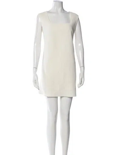 Pre-owned Emilia Wickstead Square Neckline Mini Dress In White