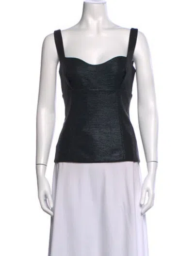 Pre-owned Emilia Wickstead Square Neckline Sleeveless Top In Black/white