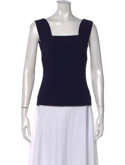 Pre-owned Emilia Wickstead Square Neckline Sleeveless Top In Blue