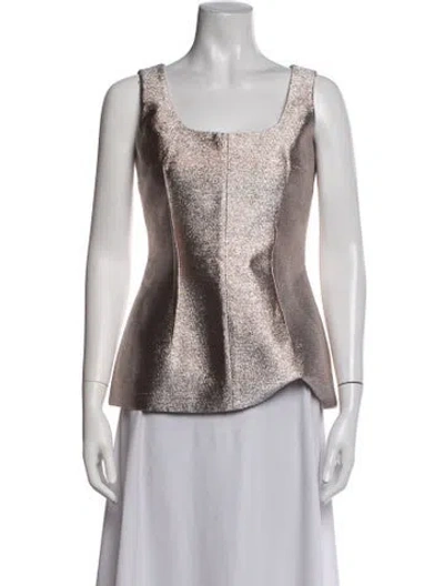 Pre-owned Emilia Wickstead Square Neckline Sleeveless Top In White