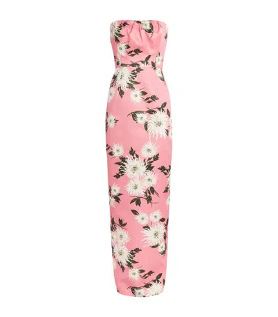 Emilia Wickstead Strapless Emine Column Gown In Pink