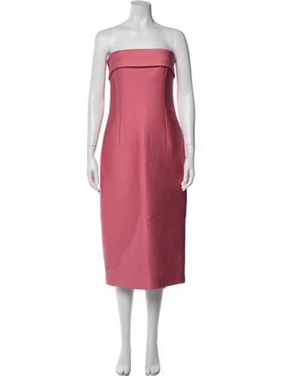 Pre-owned Emilia Wickstead Strapless Knee-length Dress In Pink