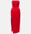 Emilia Wickstead Strapless Midi Dress In Red