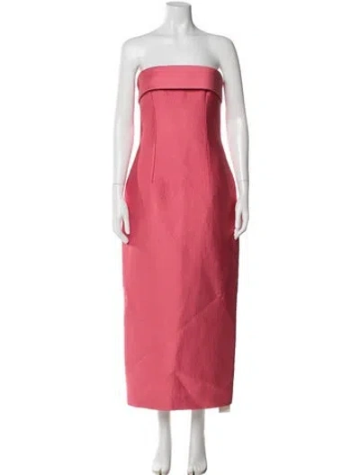 Pre-owned Emilia Wickstead Strapless Midi Length Dress In Pink